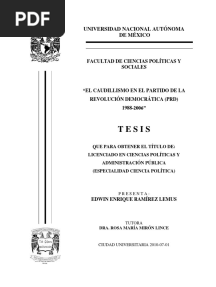 Caudillismo Prd. Luis Ramirez Sevilla