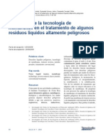 Aplicación de La Tecnología de Membranas en El Tratamiento de Algunos Residuos Líquidos Altamente Peligrosos