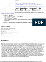 Proyecto de Gestión Integral de Residuos Sólidos (Loja, Ecuador) PDF