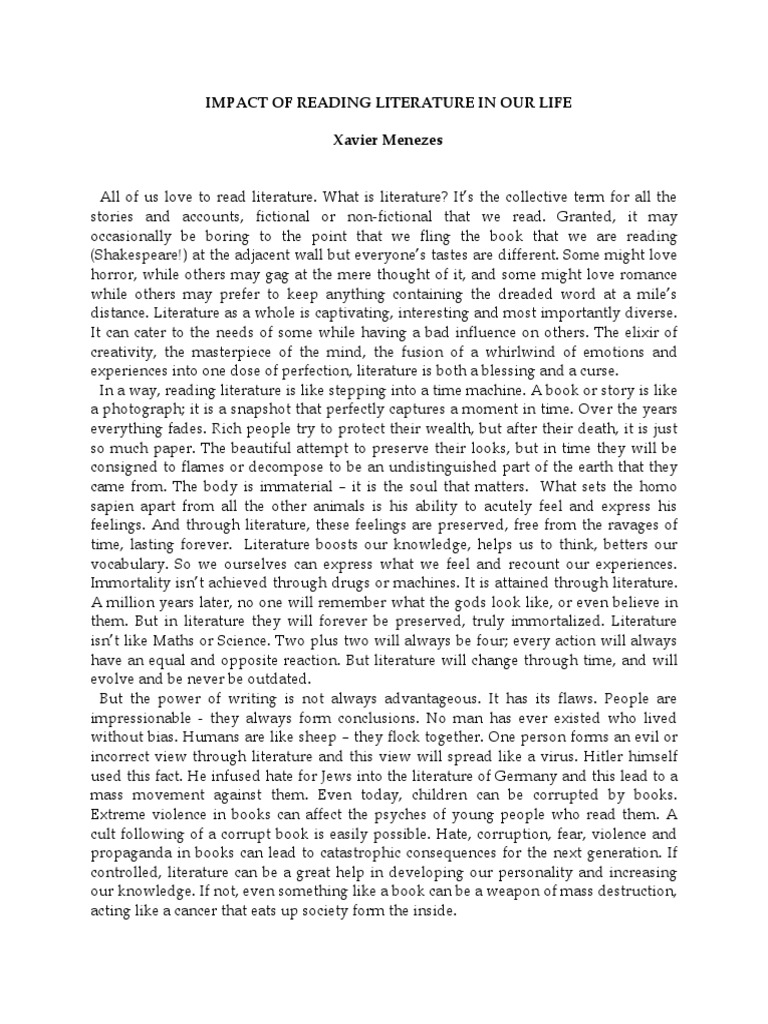 Importance of Literature in Life | PDF | Emotions