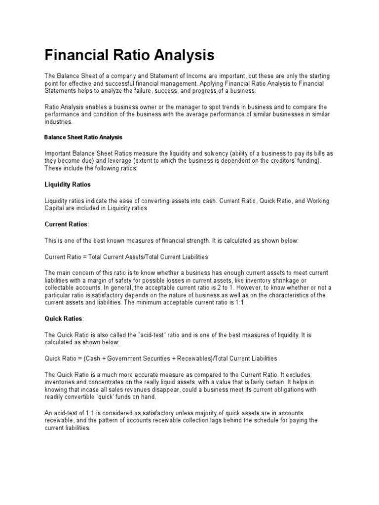 Financial Ratio Analysis | PDF | Financial Ratio | Revenue