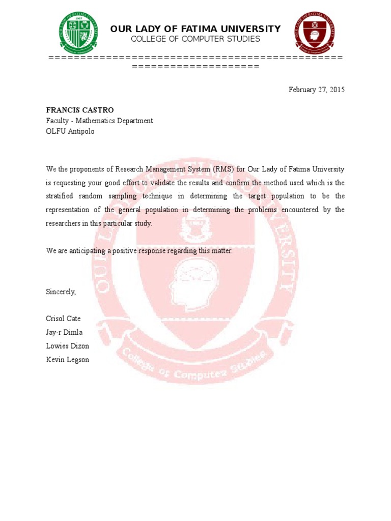 Statistician Request Letter | PDF
