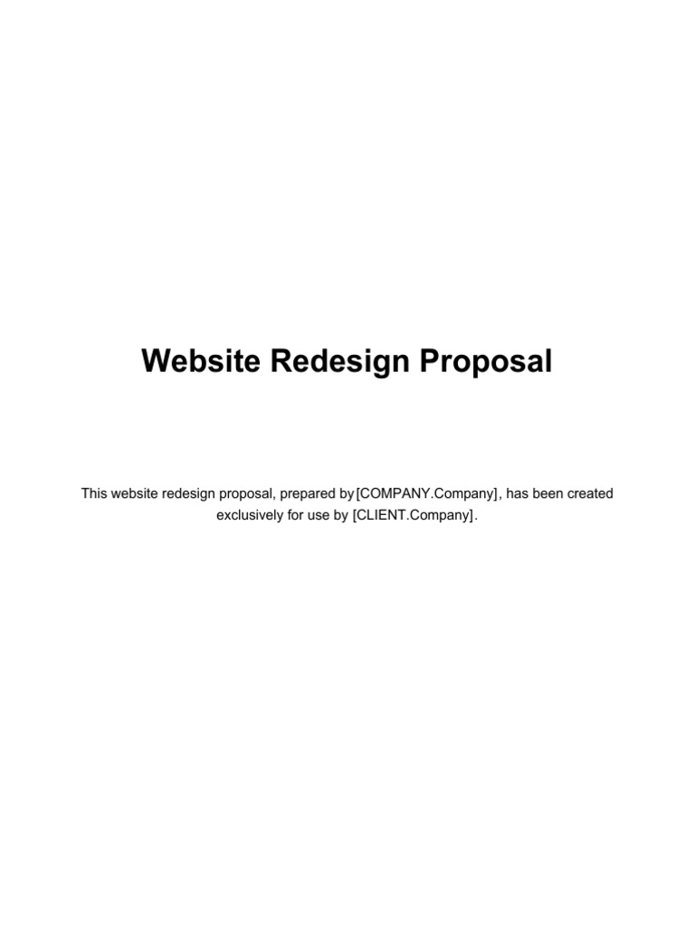 Website Redesign Proposal | PDF