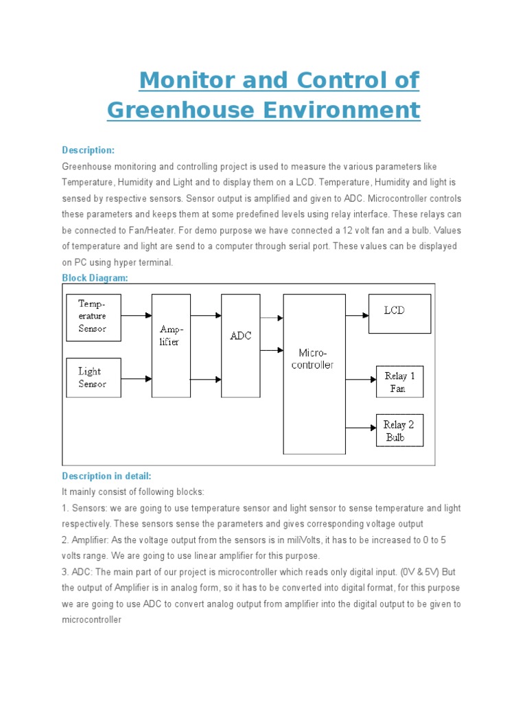 Monitor and Control of Greenhouse Environment PDF Analog To Digital