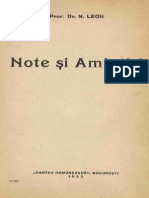 Nicolae Leon - Note Și Amintiri