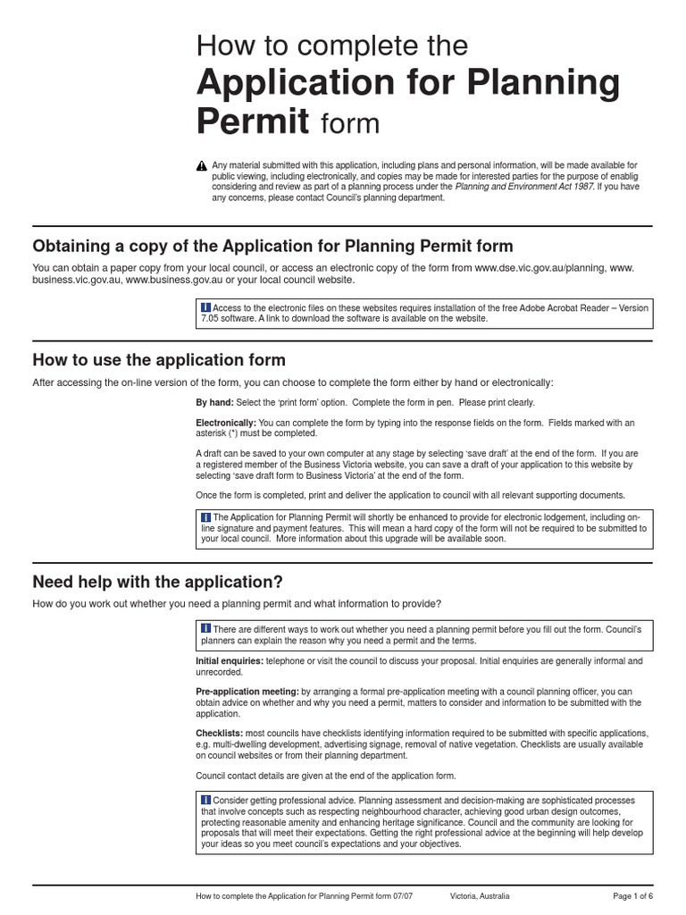 Completing the Planning Permit Application | PDF | Covenant (Law ...