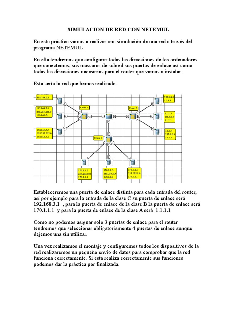 Simulación de Red con NetEmul | PDF | Informática