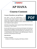 SAP HANA Course Content