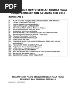 Cadangan Tajuk Pidato Sekolah Rendah Piala Diraja Peringkat Zon Bahagian Sibu 2015