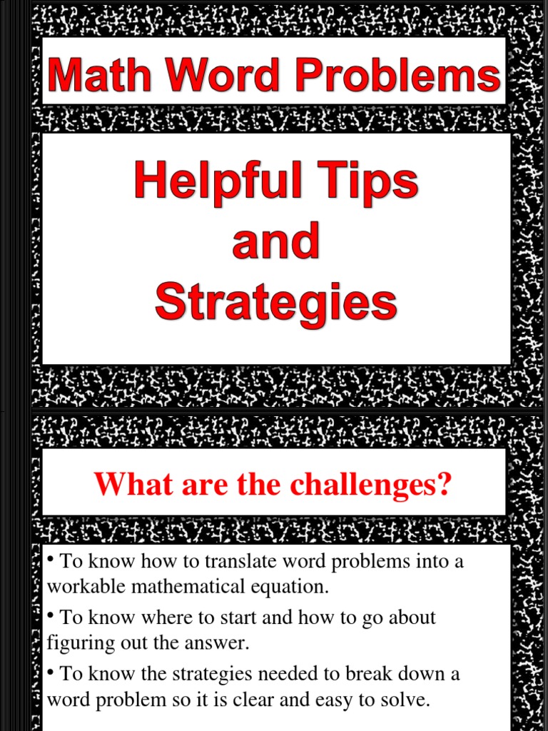 6 Steps to Solve Math Word Problems | PDF