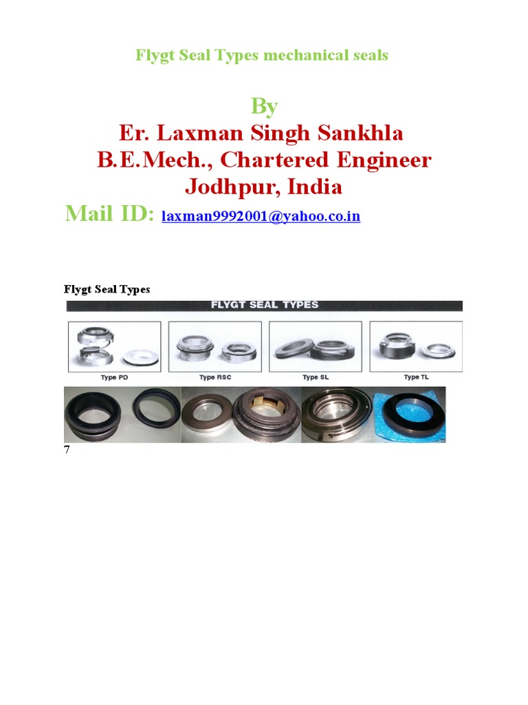 Flygt Seal Types Mechanical Seals PDF Educational Stages Science
