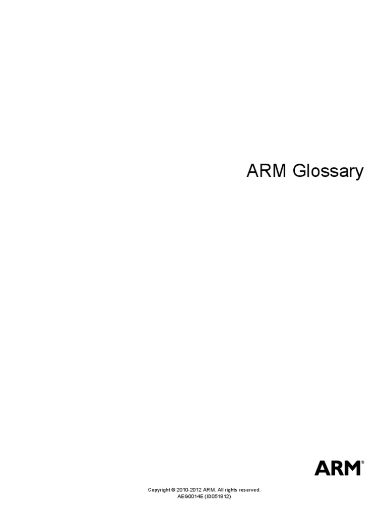 AEG0014E ARM Corporate Glossary PDF Arm Architecture Shader