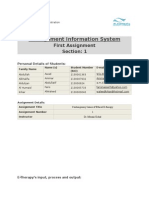 Management Information System: First Assignment Section: 1