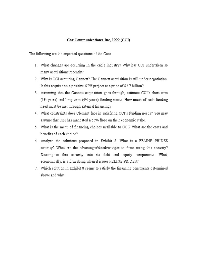 Cox Exp Questions | PDF