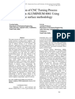 Optimization of CNC Turning Process Parameters On ALUMINIUM 6061 Using Response Surface Methodology