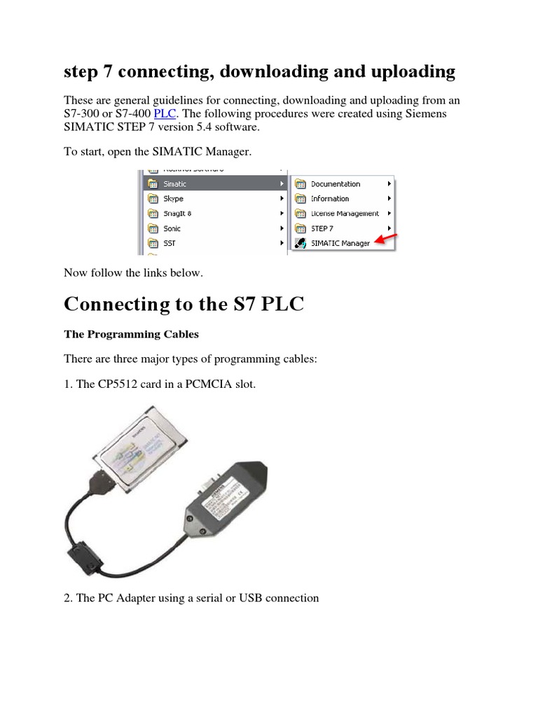 Step 7 PLC Connection and Download Guide | PDF | Ethernet | Computer ...