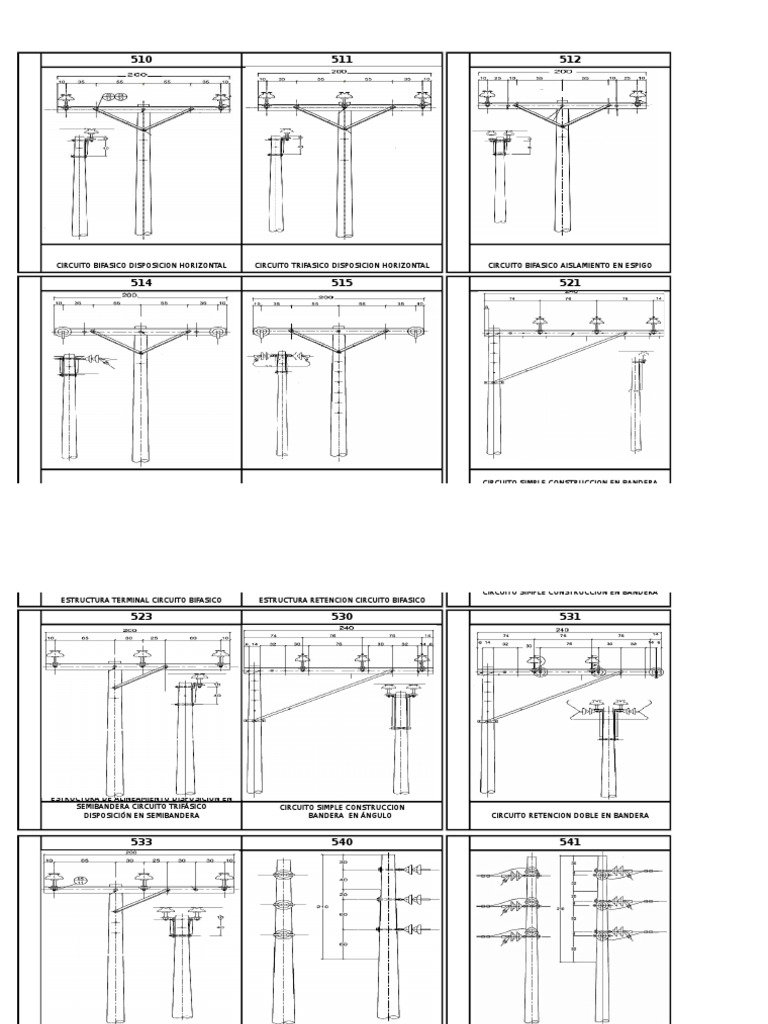Estructuras Eléctricas de Media Tensión | PDF | Cable | Cableado eléctrico