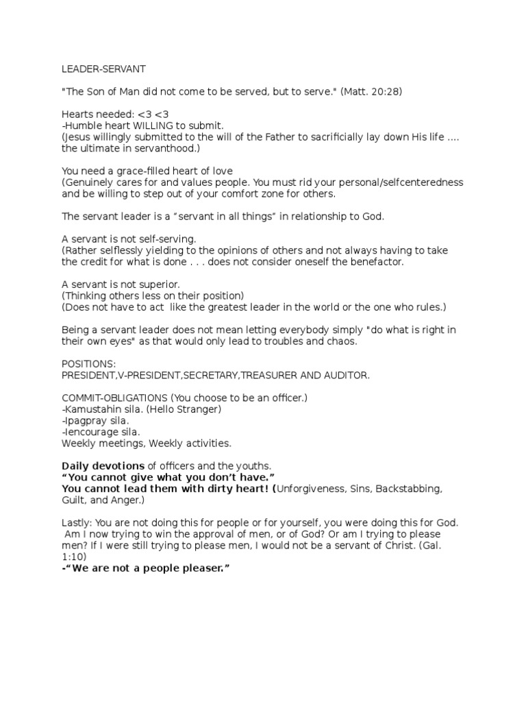 Principles of Servant Leadership | PDF | Career & Growth | Self-Improvement