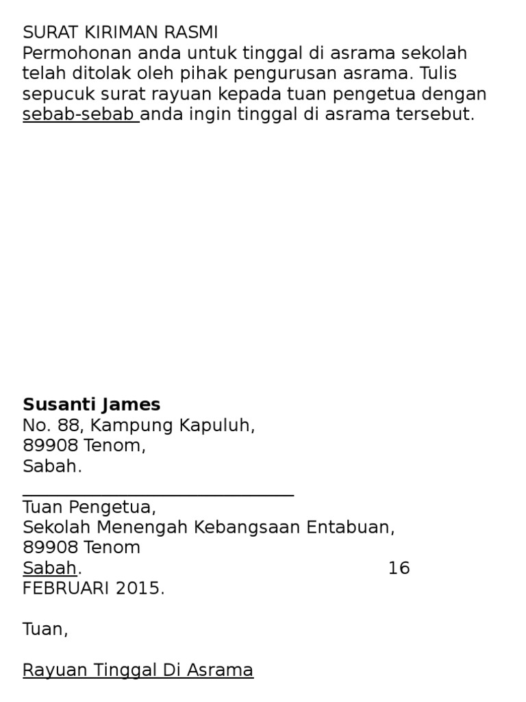Surat Kiriman Rasmi Pdf