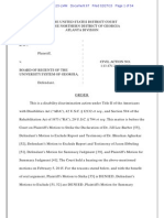 R.W. v. Georgia Board of Regents - Order On Motions For Summary Judgment