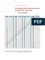 Assistant Central Intelligence Officer Grade II/ Executive Examination 2014 - Paper I Key