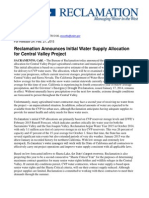 Initial Water Supply Allocation CVP