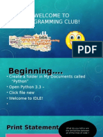 Welcome To Programming Club!