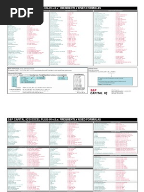 CIQ_Excel Cheat Sheet June 2012