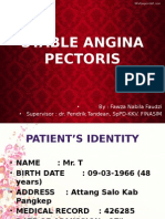 Stable Angina Pectoris: - By: Fawza Nabila Faudzi - Supervisor: Dr. Pendrik Tandean, Sppd-Kkv. Finasim