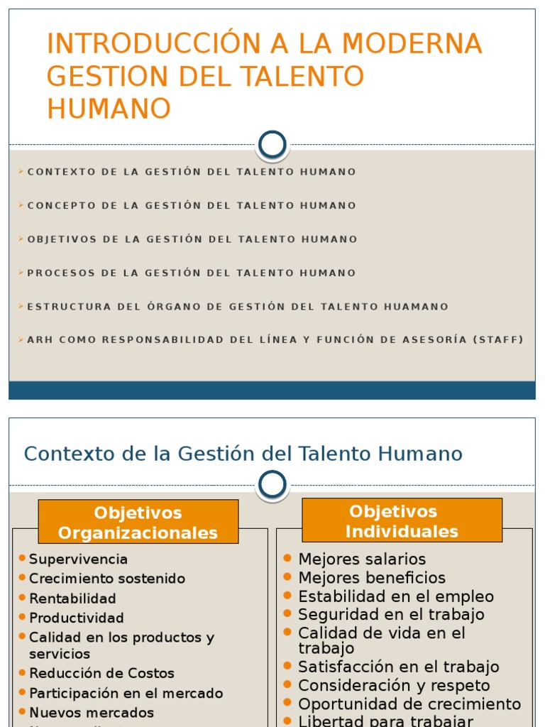 Introducción a la Gestión del Talento Humano | PDF | Gestión del ...