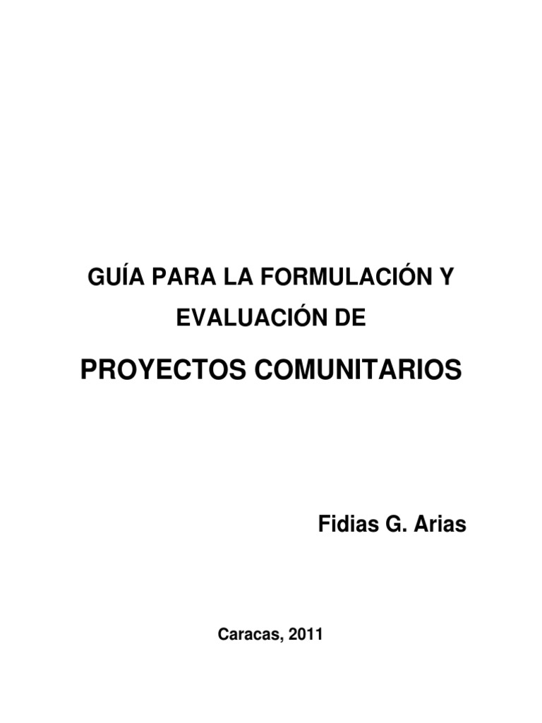 Guía para Proyectos Comunitarios | PDF | Planificación | Toma de decisiones