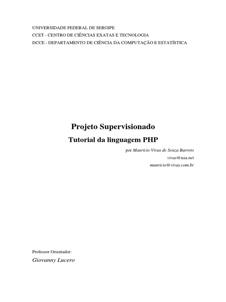 Tutorial Completo de PHP para Iniciantes | PDF | Php | Tipo de dados