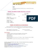 Travel Up North Rate Sheet 2015