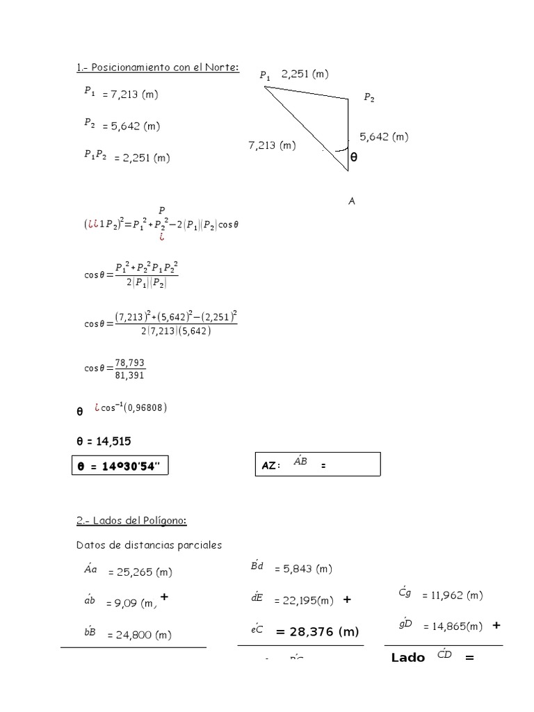 Cálculo de Ángulos y Distancias en Geodesia | PDF | Teaching Methods ...
