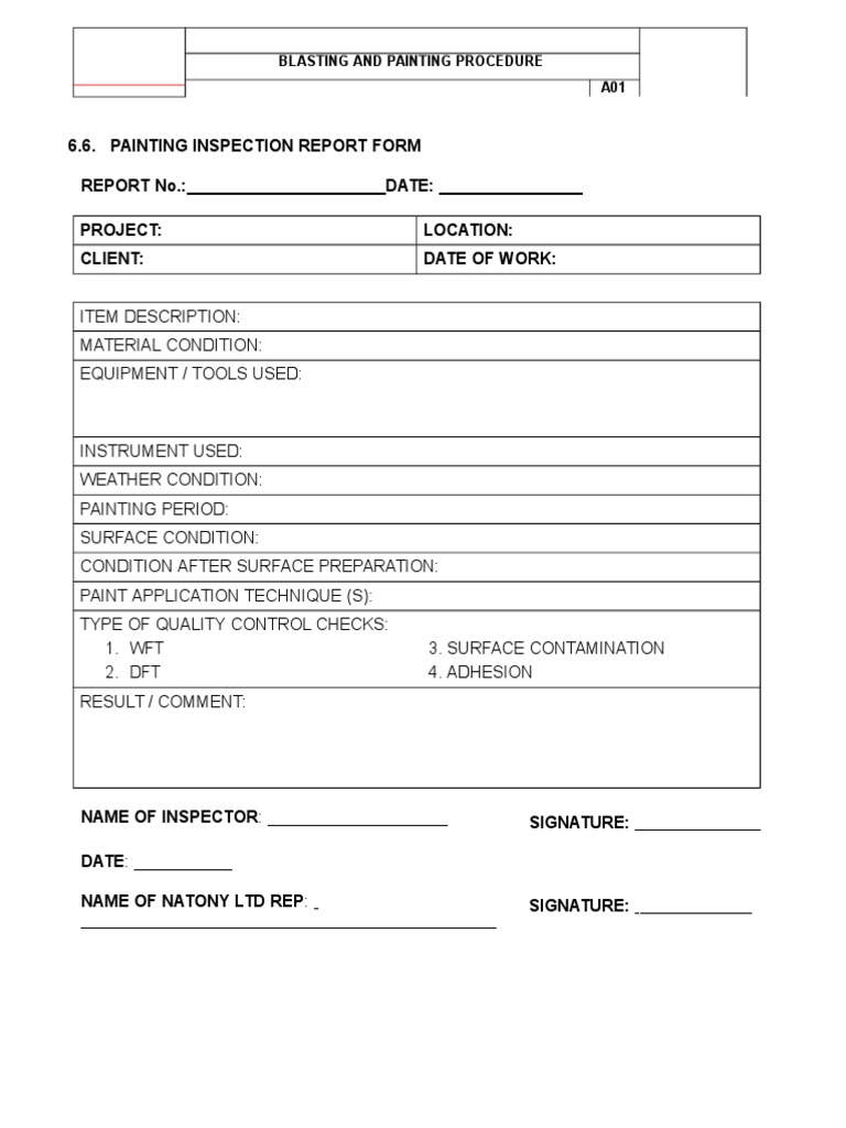 Painting and Blasting Sample Report. PDF