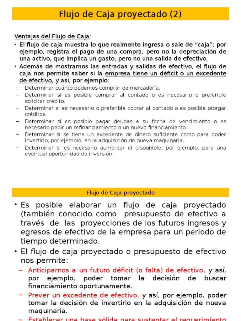 Flujo de Caja Proyectado | PDF | Flujo de efectivo | Presupuesto