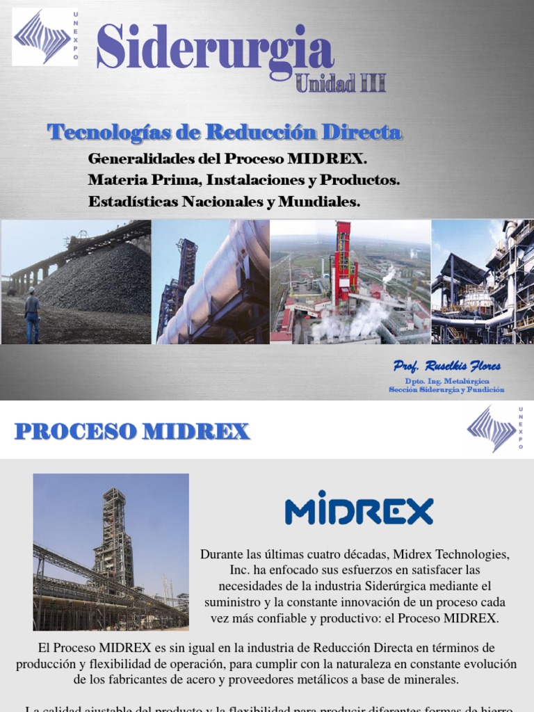 Unidad 3.2 RD Proceso MIDREX | PDF | Hierro | Acero