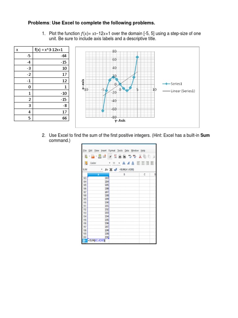 Excel Problems: Graphs and Iterations | PDF | Technology & Engineering