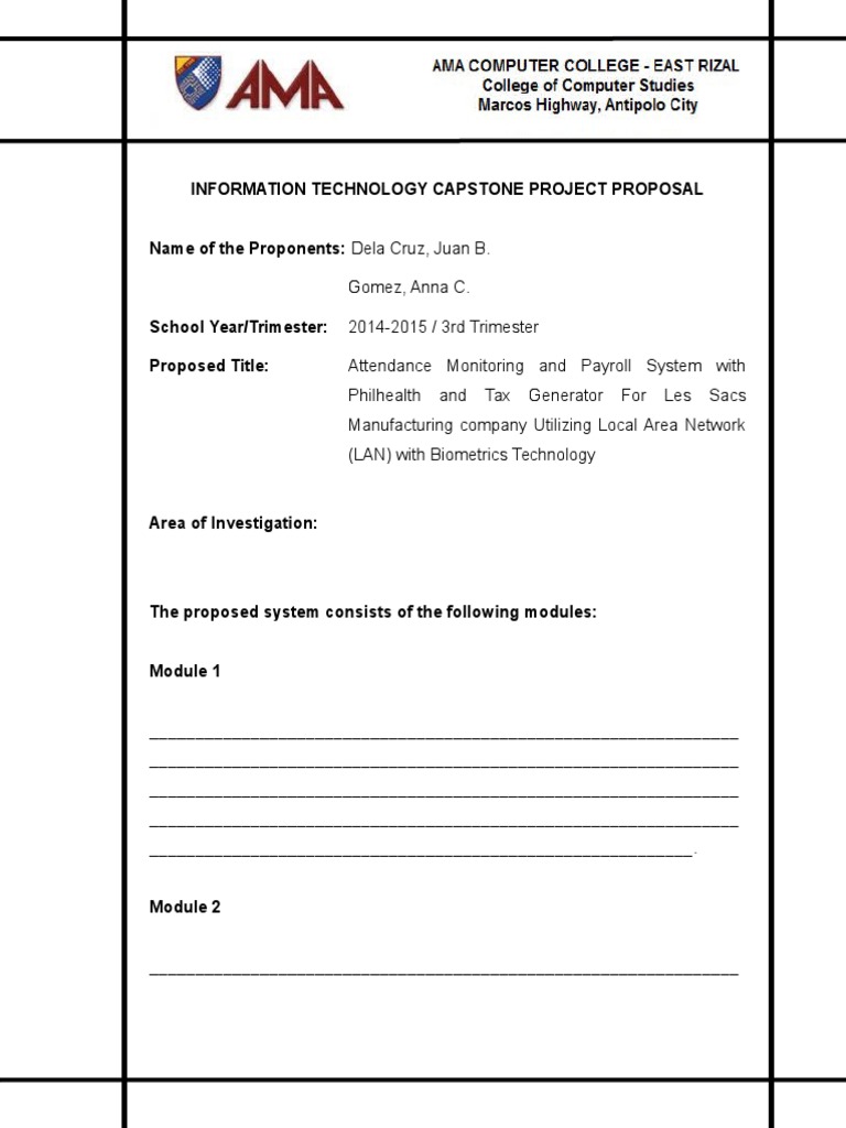 Information Technology Capstone Project Proposal | PDF