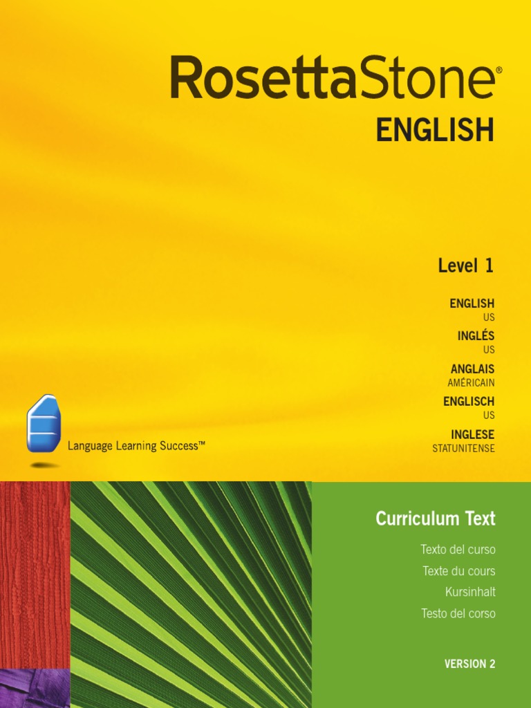 Rosetta Stone Content Level 1 Version 2 | Grammatical Number | Verb