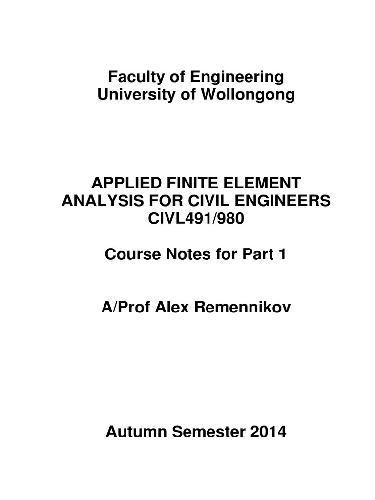 Applied Finite Element Analysis Notes | PDF | Finite Element Method ...