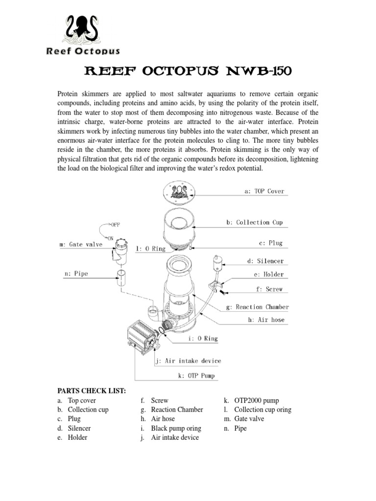 Skimmer Instructions150 PDF Chemical Engineering Chemistry