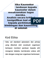 Kod Etika Kaunselor Menjadi Landasan Kepada Semua Kaunselor