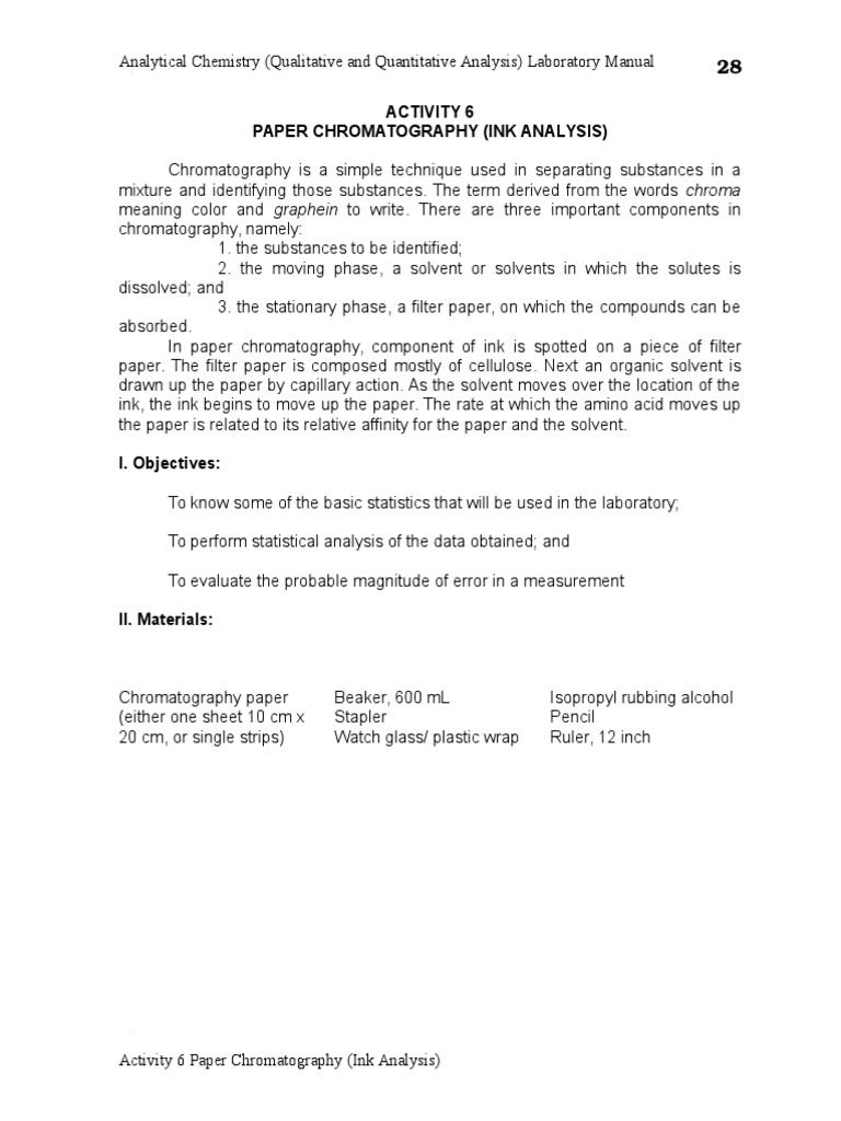 Ink Analysis via Paper Chromatography | PDF | Chromatography | Laboratories