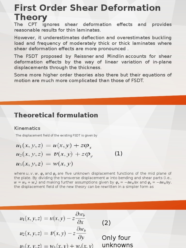 First Order Shear Deformation Theory | PDF | Deformation (Mechanics ...