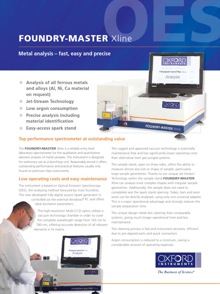 Foundry Master Xline Spectrometer PDF Vacuum Optics
