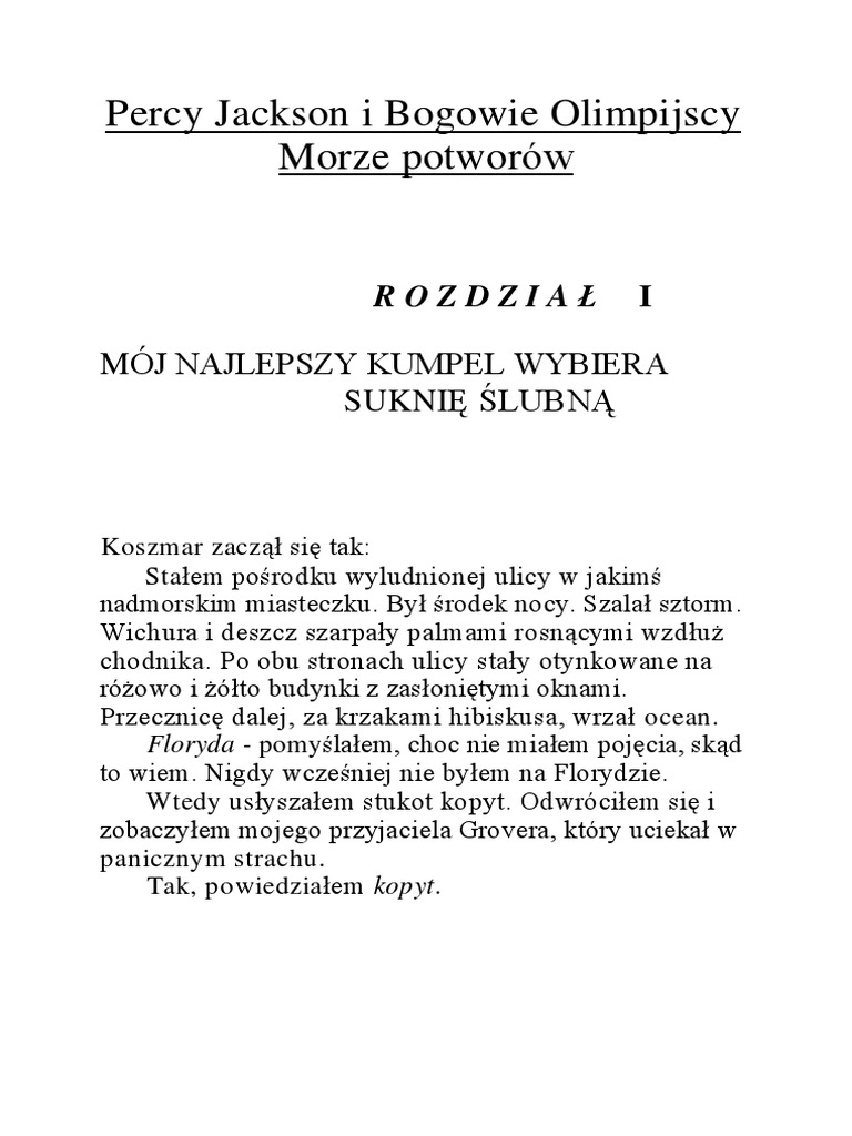 Percy Jackson Morze Potworów Po Polsku