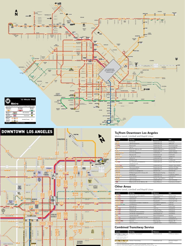LA Metro - 12min Map Eng | PDF | Los Angeles | Southern California