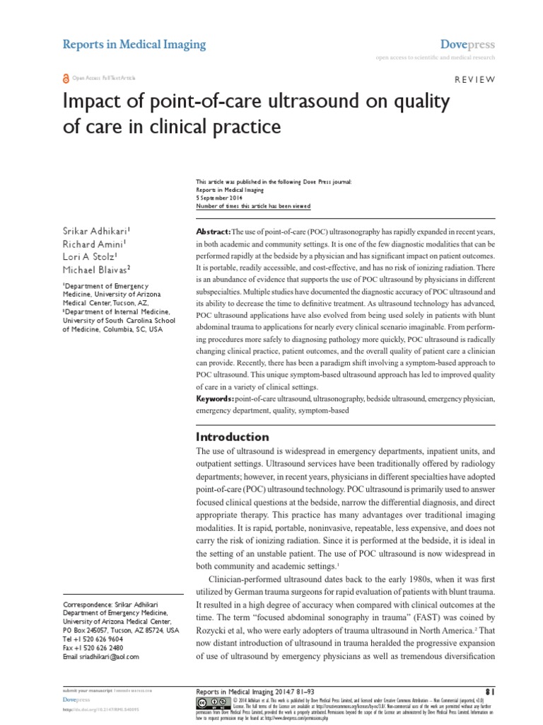 RMI 40095 Impact of Point of Care Ultrasound On Quality of Care in Cli ...