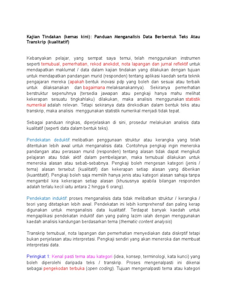 Kajian Tindakan Contoh Pdf